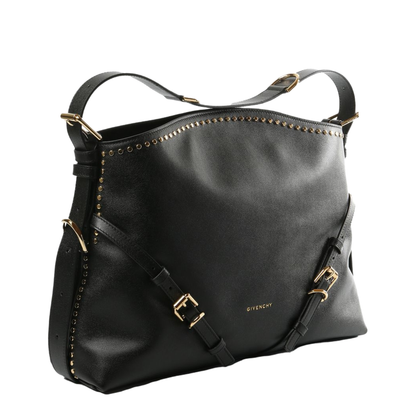 Voyou Studded Buckle Medium Shoulder Bag - Black - Image 2