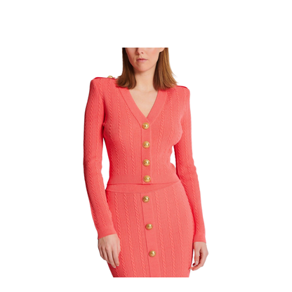 Long-sleeved cable-knit cardigan - Image 3