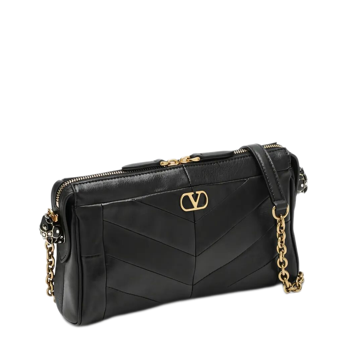 Panthea Small Nappa Leather Shoulder Bag - Black - Image 3