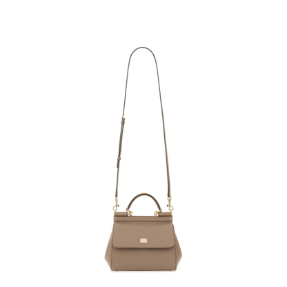 Sicily Medium Calfskin Handbag - Fango - Image 8