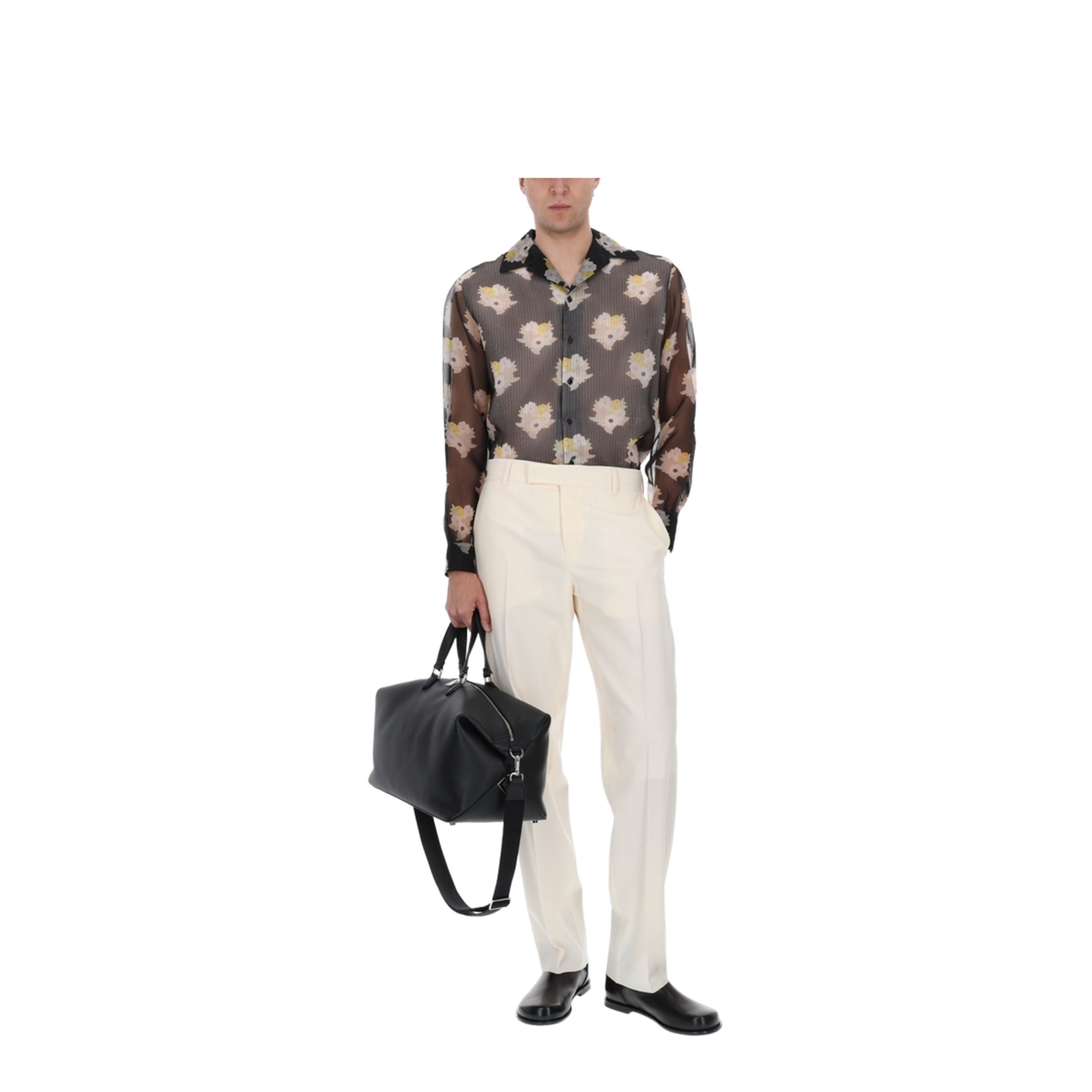 Printed Black Organza Shirt - Image 2