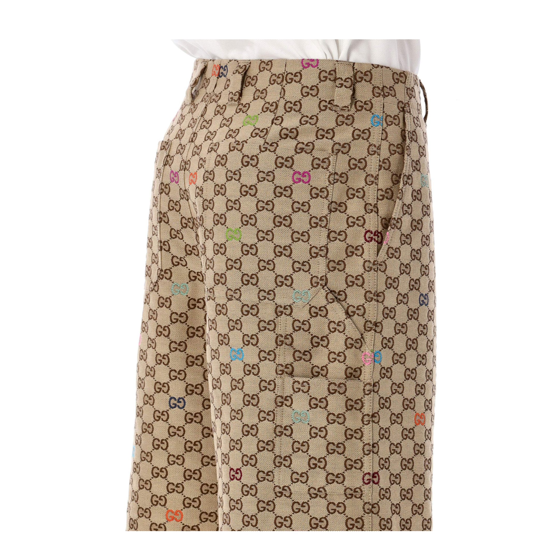 Canvas Shorts in Camel and Dark Brown - Image 3