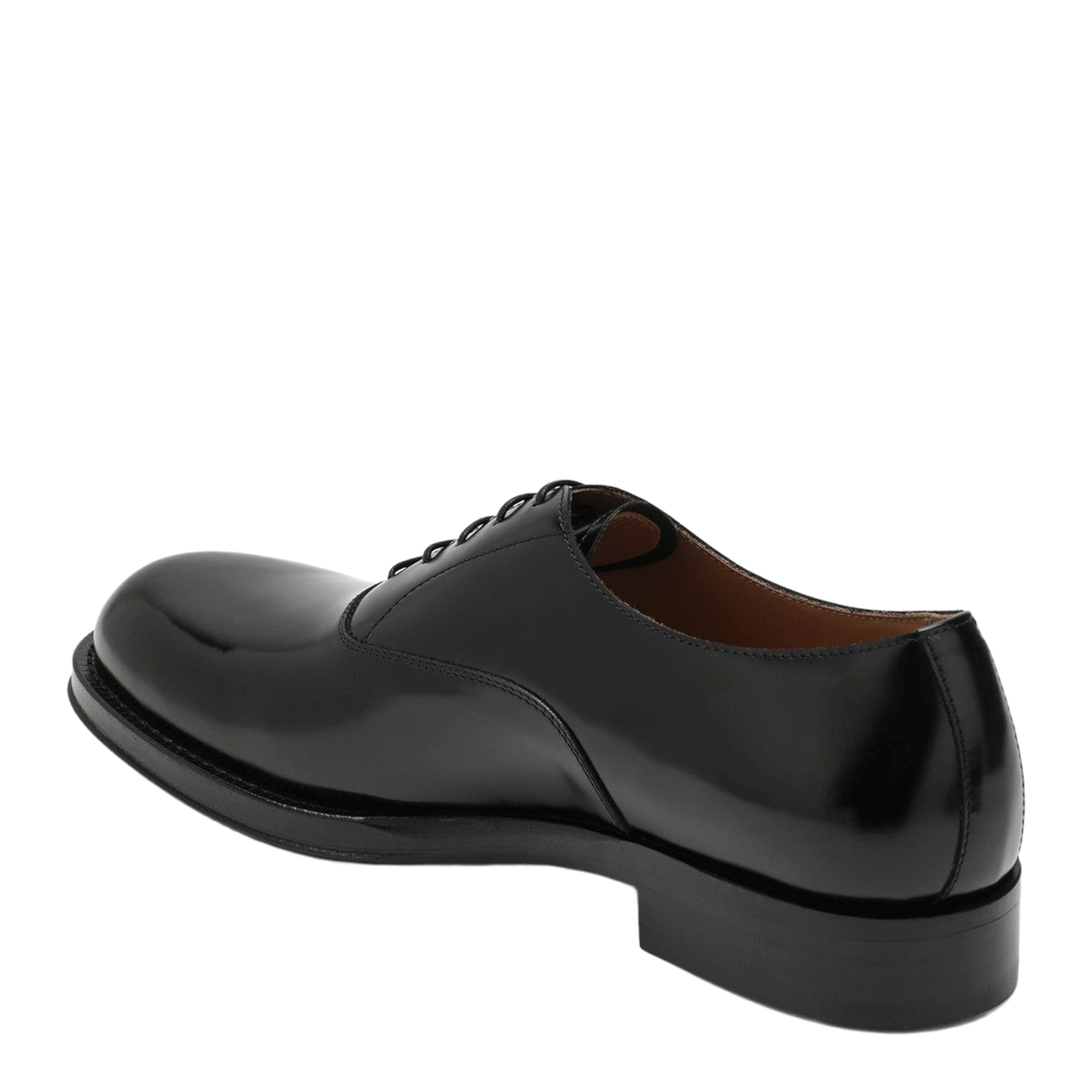 Black Lace-Up Shoes in Leather - Image 2