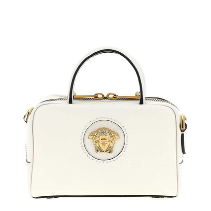 Medusa Plaque Perforated Hand Bag White - Image 5