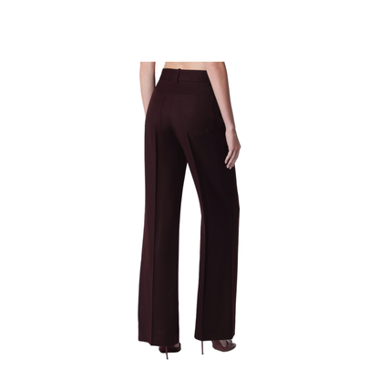 Dark Acai Purple Virgin Wool Flannel Trousers - Image 2
