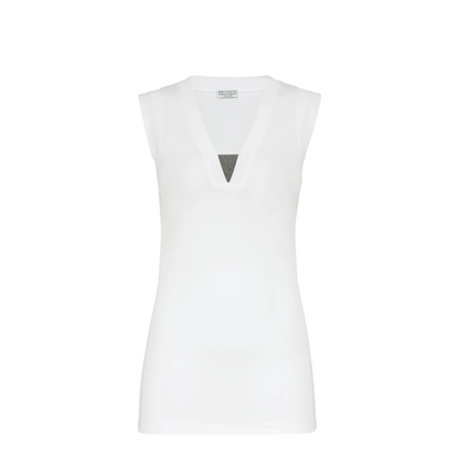 Stretch Cotton Jersey Tank Top with Precious Faux-Layering - Image 11