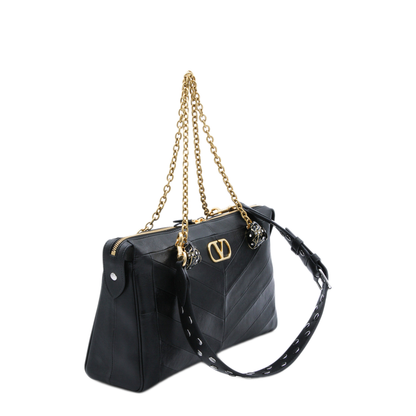 Panthea Nappa Leather Shoulder Bag - Black - Image 3