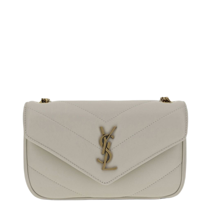 Loulou Mini Lambskin Crossbody Bags - White - Image 1