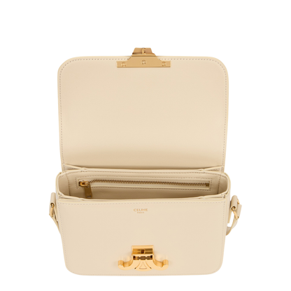 Triomphe Calfskin Shoulder Bag - Cream - Image 5