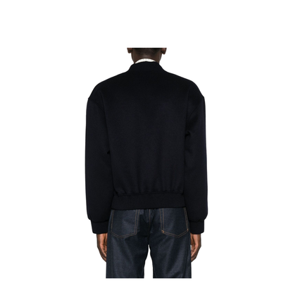 Black Ribbed Hem and Cuffs Zip Fastening Jacket - Image 5