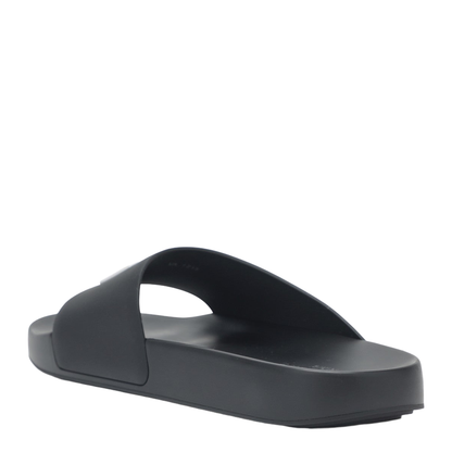 Label Flat Mules in Black Rubber - Image 2