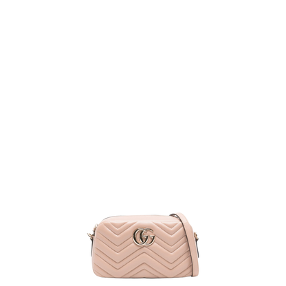 Small Camera Bag in Pink Beige Leather - Image 1