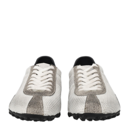 Sprinters White Grey Vintage-Effect Sneakers - Image 1
