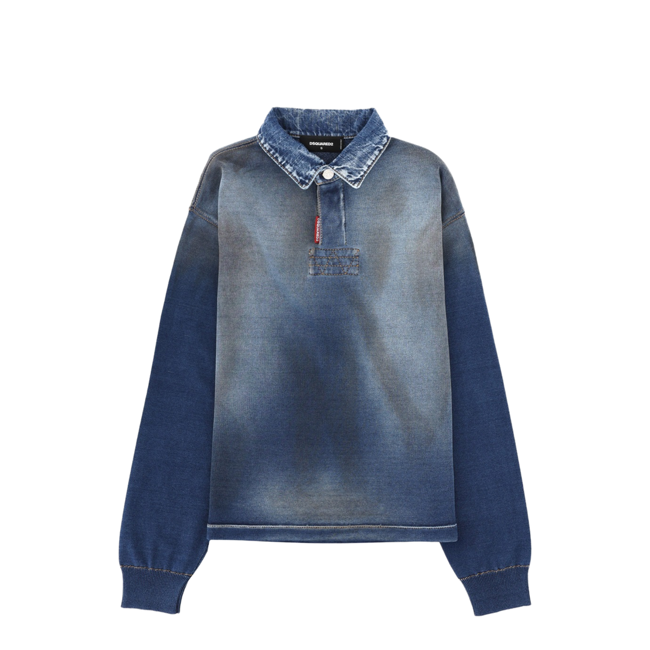 Polo Shirt with Denim Effect - Image 1