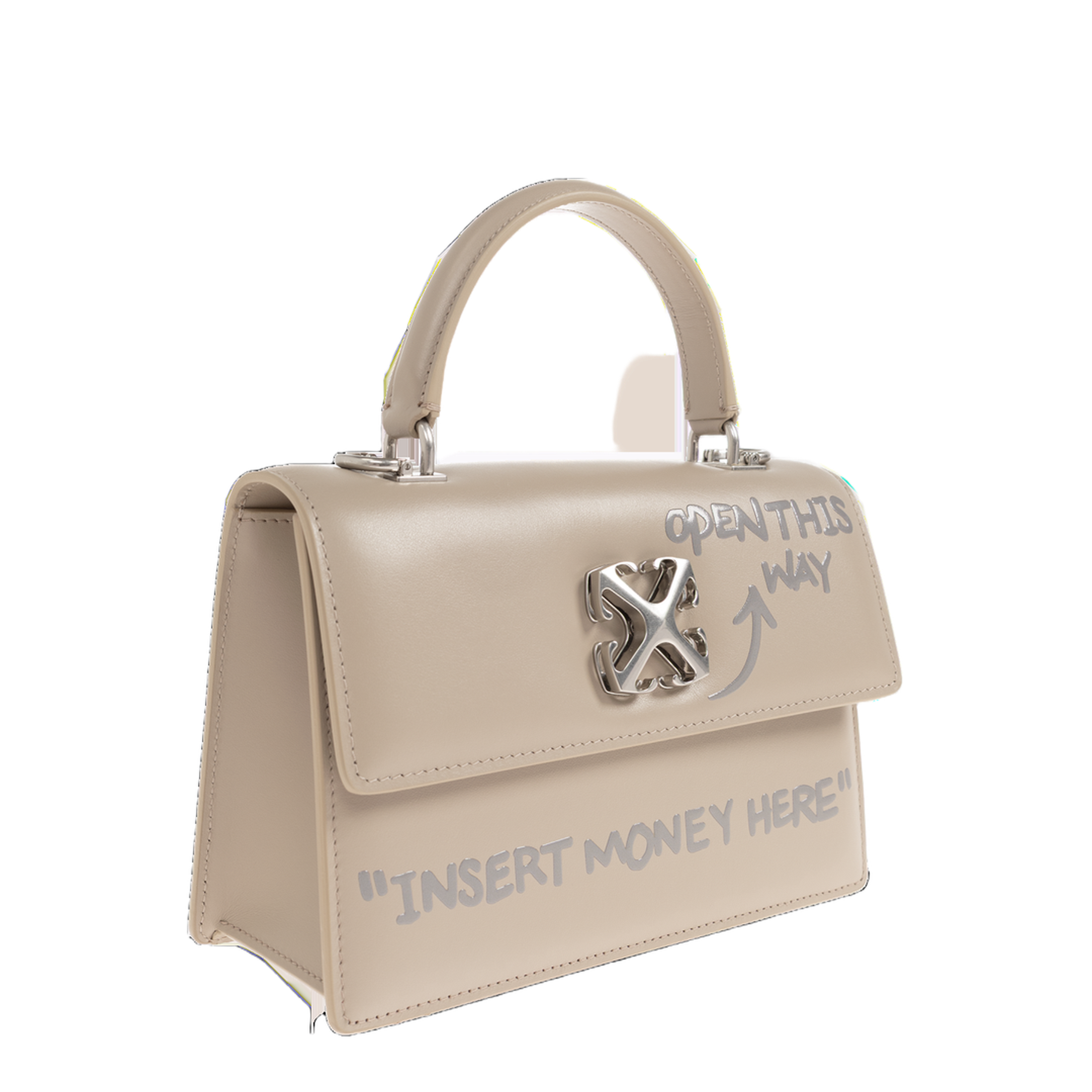 Jitney 1.4 Calf Leather Top-Handle Bag - Beige - Image 4