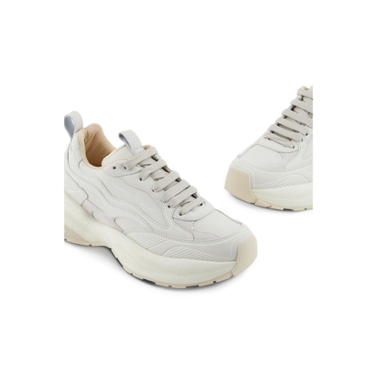 Leather Sneakers with Velvet Details - Image 4