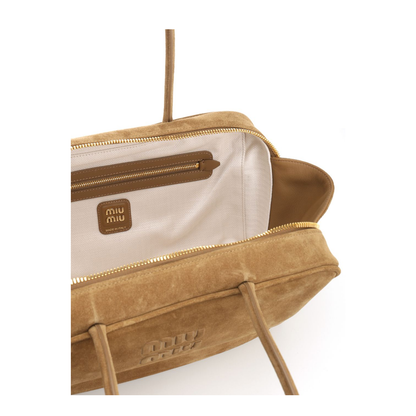 Beau Suede Medium Shoulder Bag Brown - Image 4