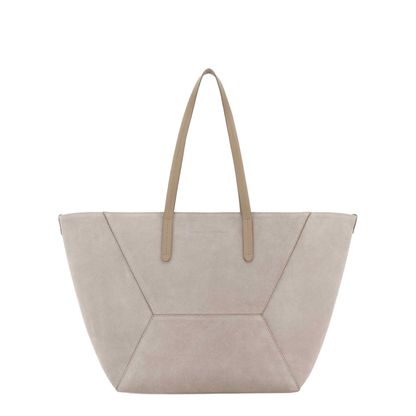 Suede Shopper Bag - Dove Grey - Image 1