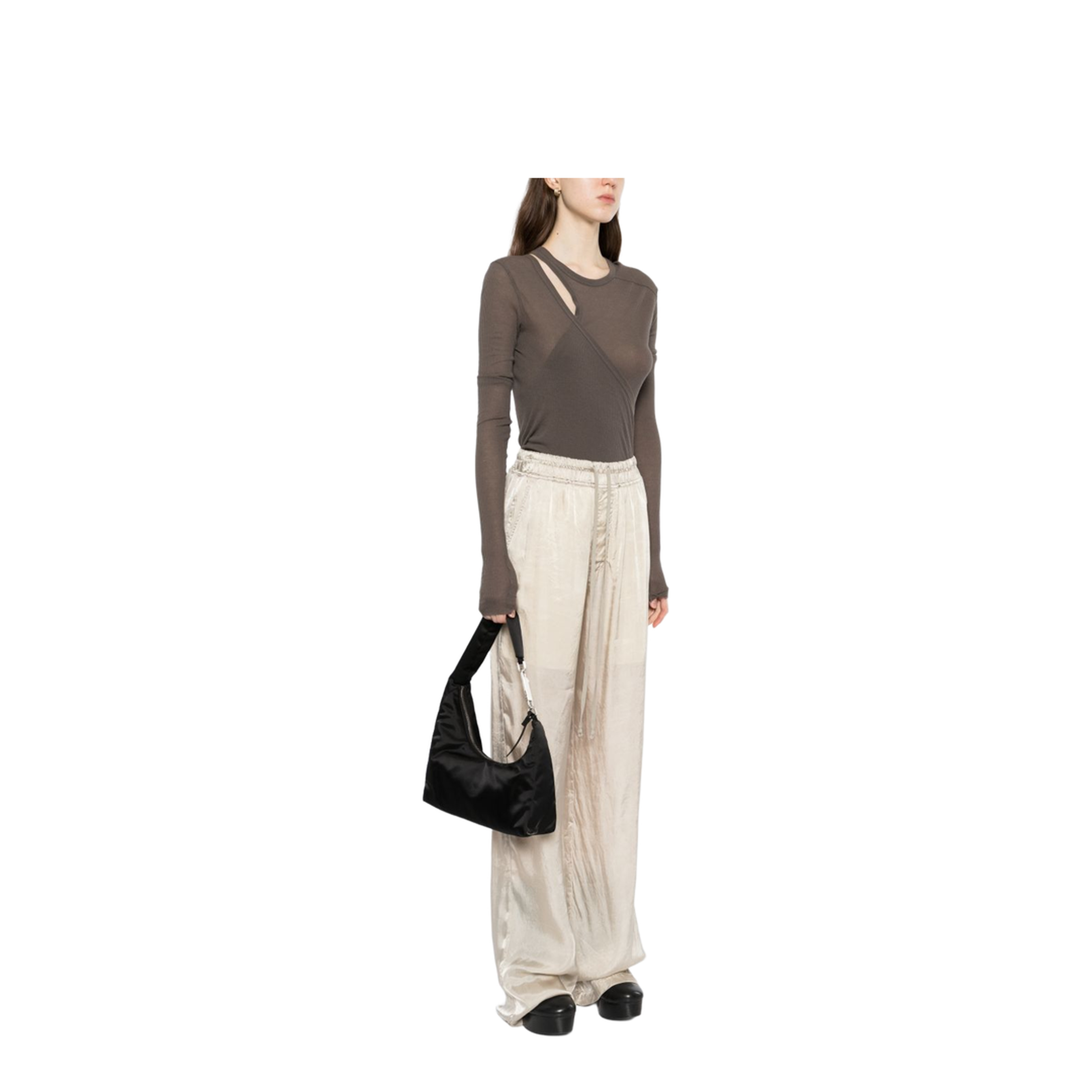 Gemini Small Lamb Leather Shoulder Bag - Black - Image 4