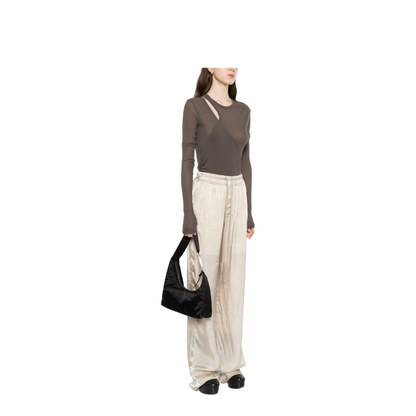 Gemini Small Lamb Leather Shoulder Bag - Black - Image 4