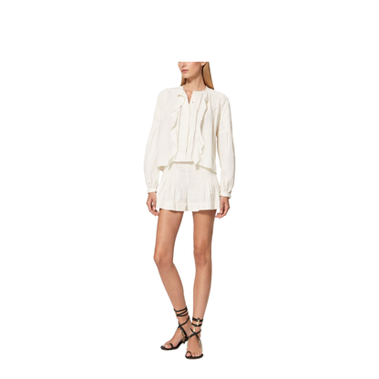 Cybila Cotton Shorts - White - Image 2