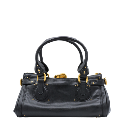Paddington Grained Buffalo Leather Shoulder Bag - Black - Image 6