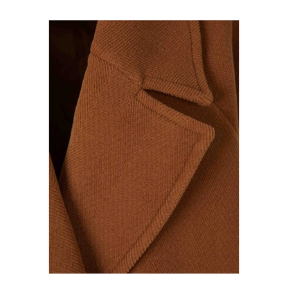 Short Double-Breasted Wool Coat with Houndstooth Pattern - Image 4