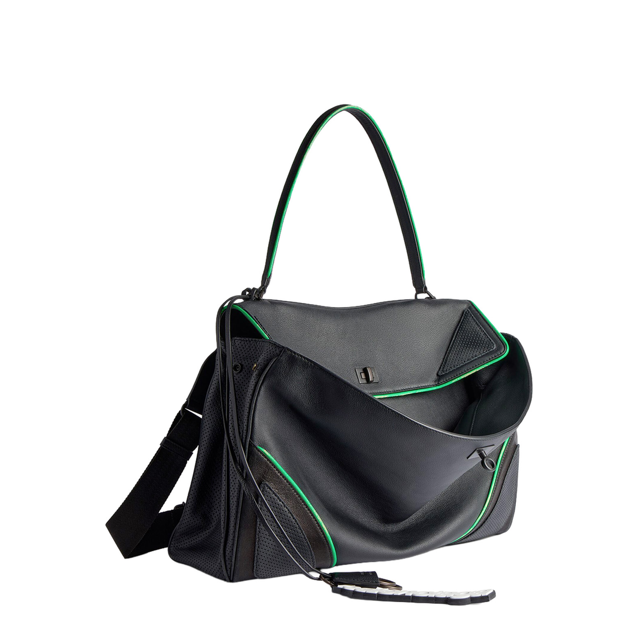 Rodeo Large Calf Leather Handbag - Black - Image 2