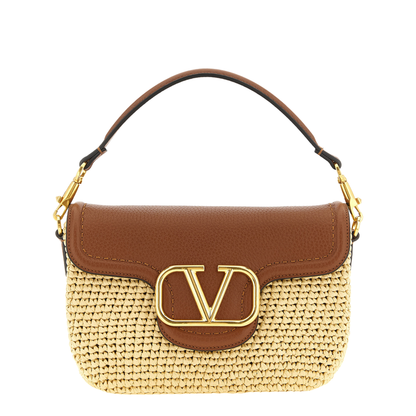 Alltime Raffia & Calfskin Shoulder Bag - Selleria Brown/Natural - Image 1