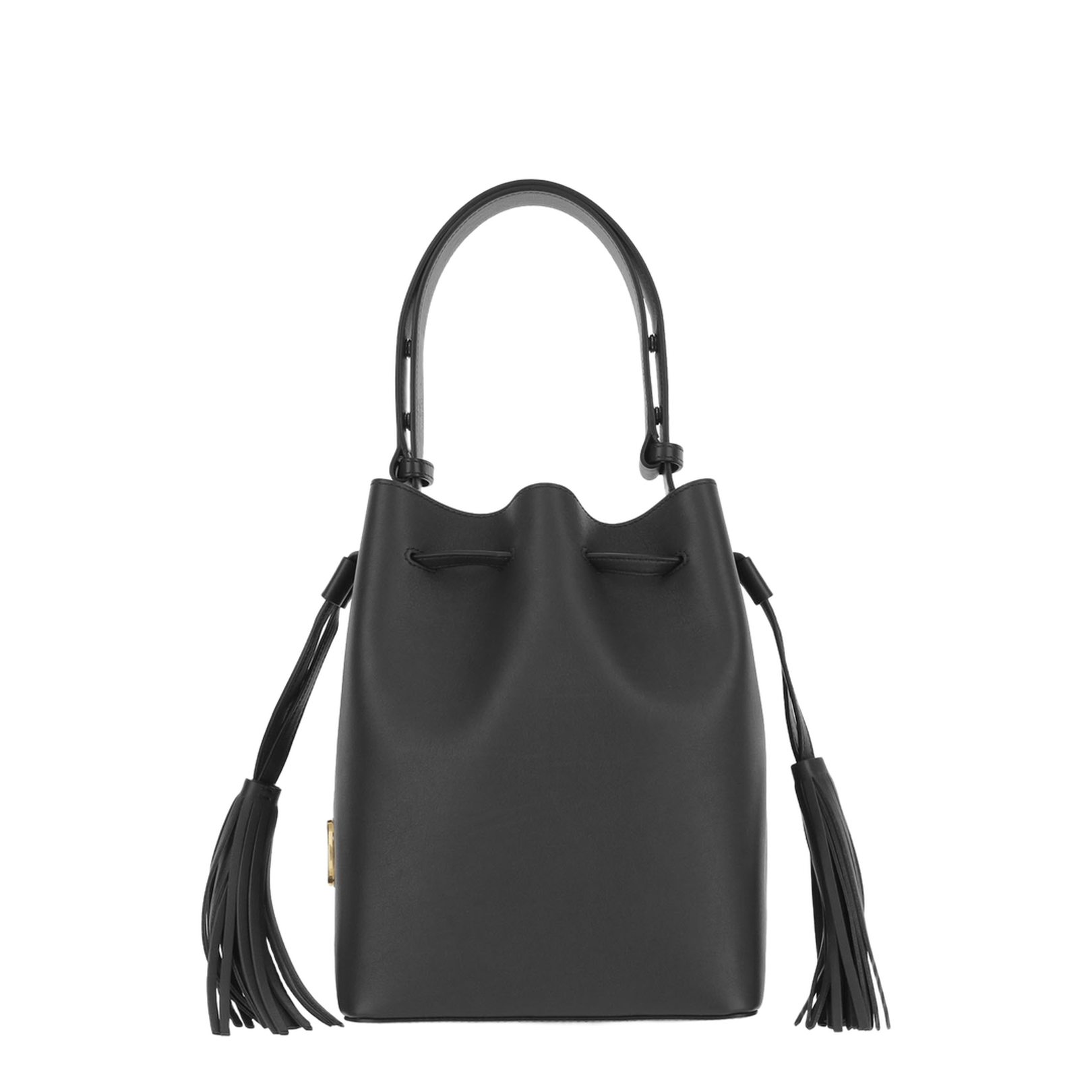 So Seau Leather Bucket Bag with Metal VLogo - Image 1