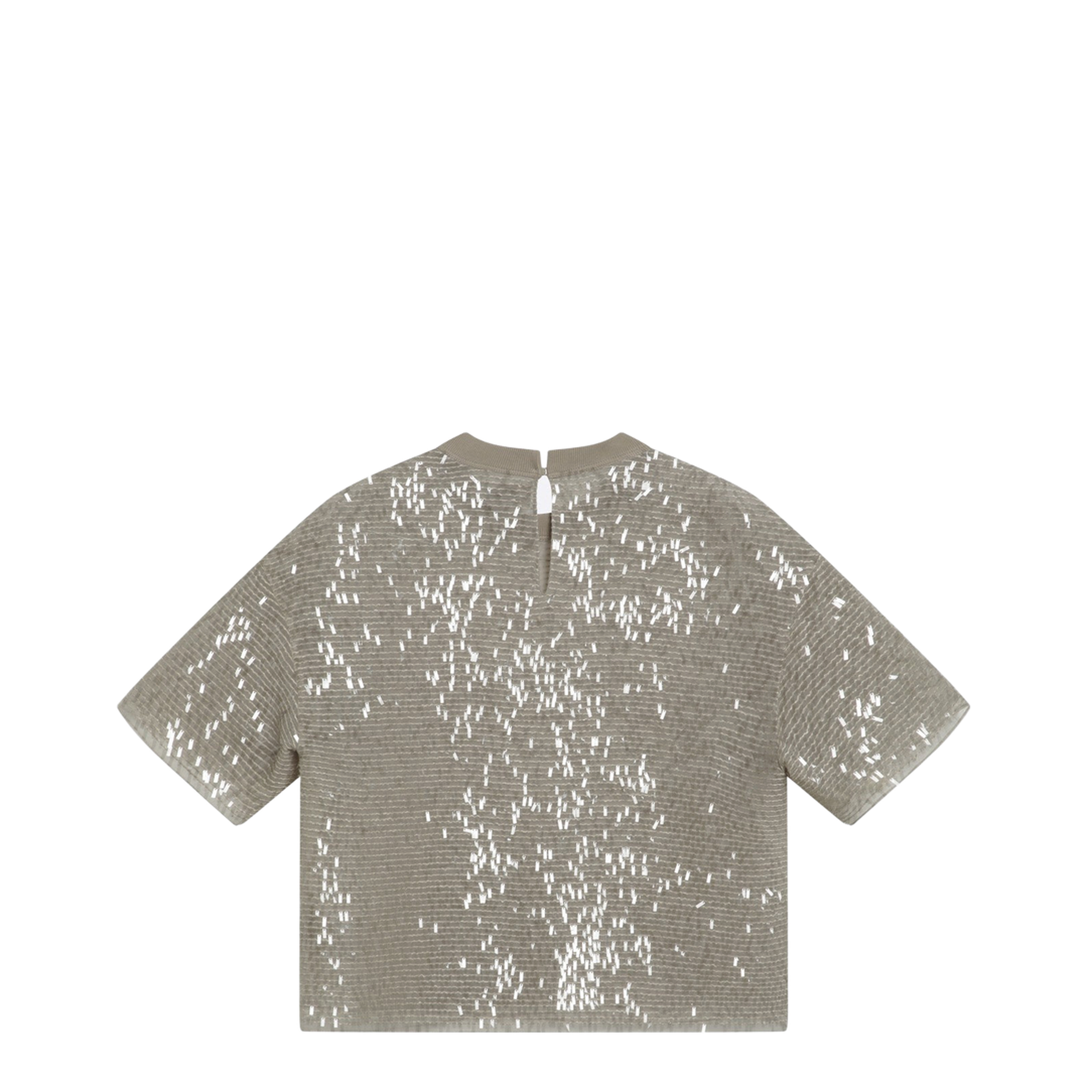 Dazzling Cascade Embroidery T-shirt in Crispy Silk - Image 2