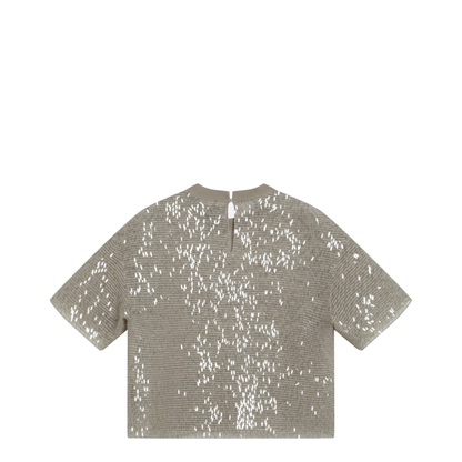Dazzling Cascade Embroidery T-shirt in Crispy Silk - Image 2