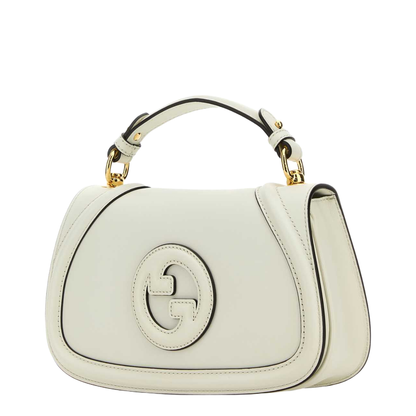 Blondie Medium Smooth Leather Top Handle Bag - White - Image 4