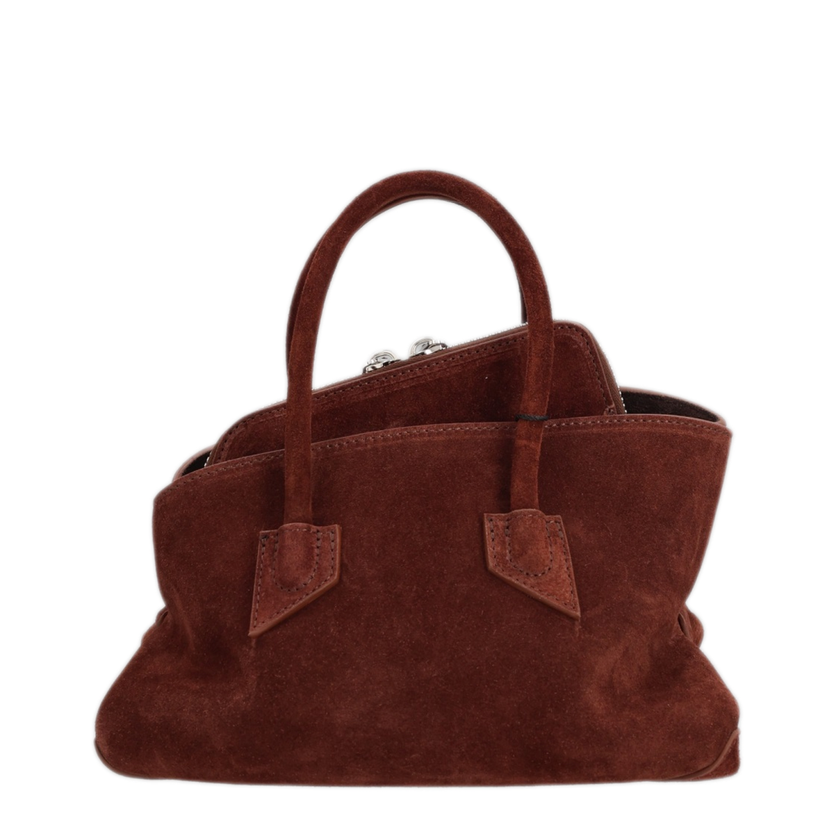 La Passeggiata Mini Suede Top-Handle Bag - Light Brown - Image 2