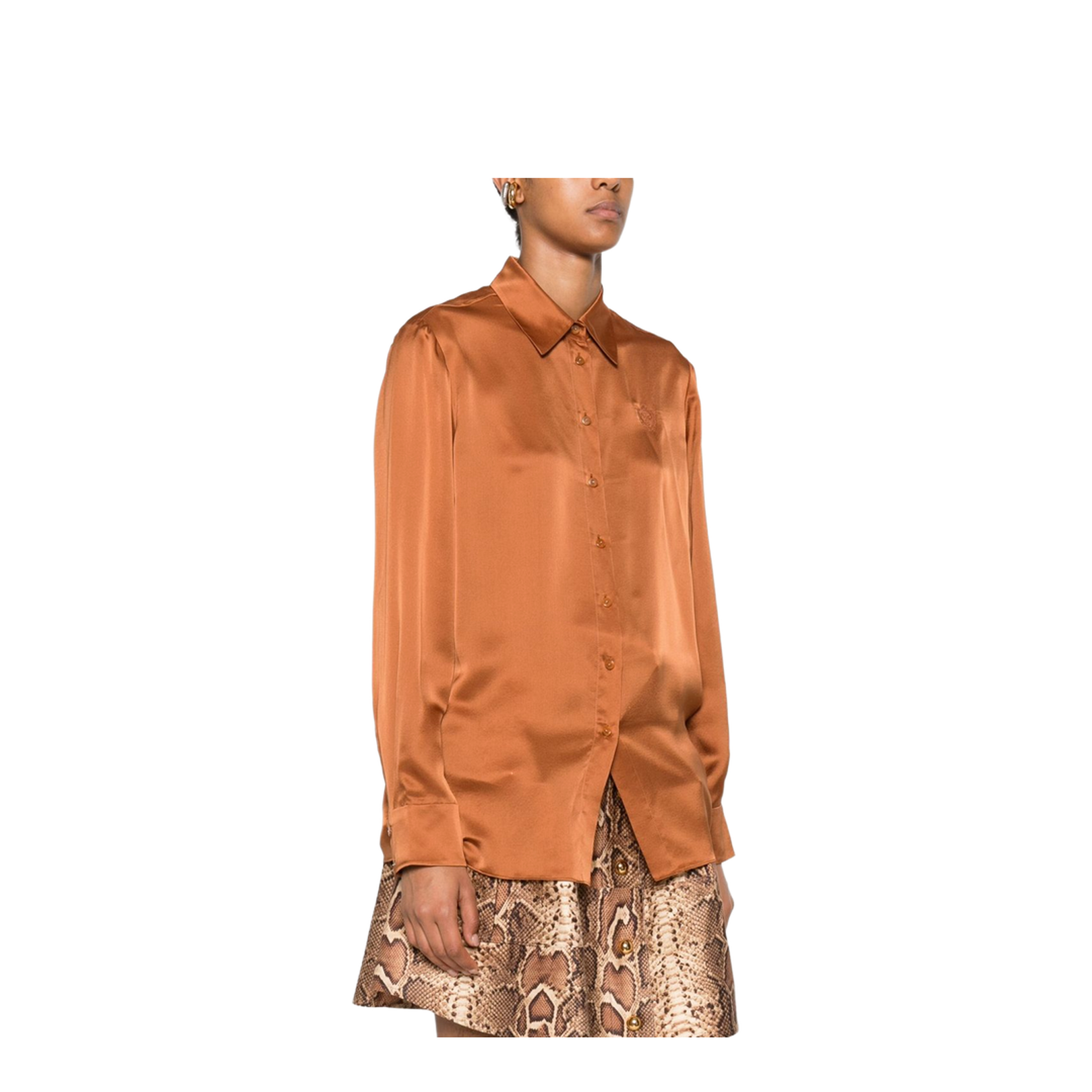 Hypnotic Satin Shirt Olive - Image 3