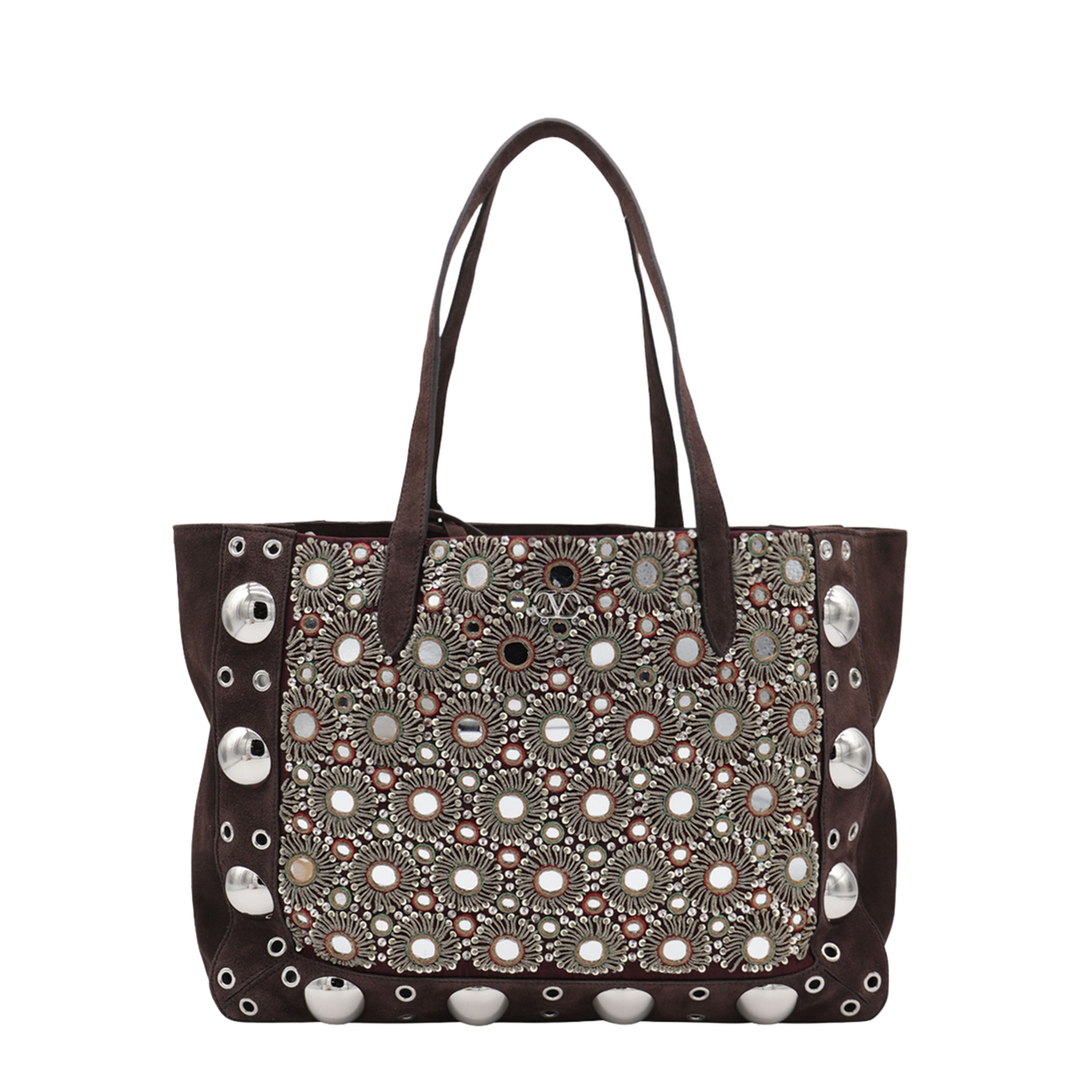 Garavani Brown Leather Tote Bag - Image 1