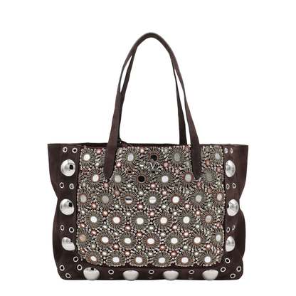 Garavani Brown Leather Tote Bag - Image 1