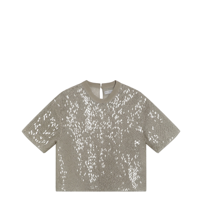 Dazzling Cascade Embroidery T-shirt in Crispy Silk - Image 1