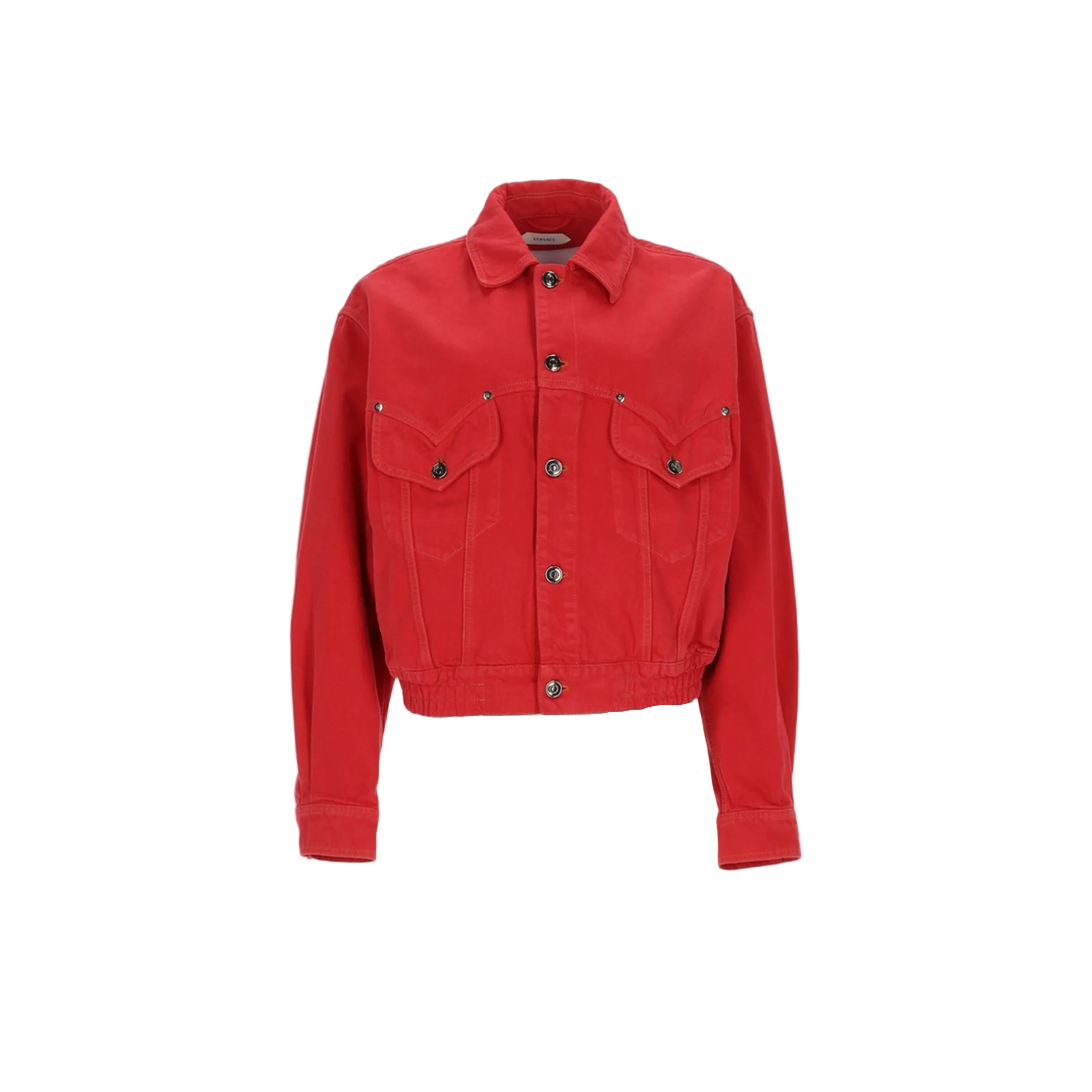 Red Denim Blouson Jacket