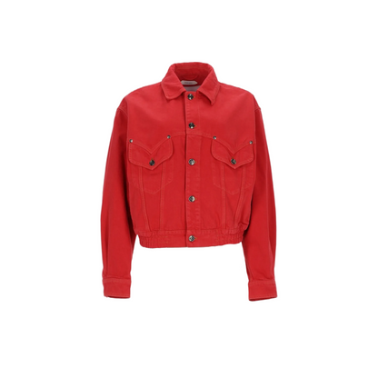 Red Denim Blouson Jacket