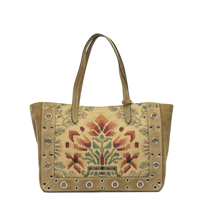 Medium Tote Bag in Jacquard Fabric - Image 3