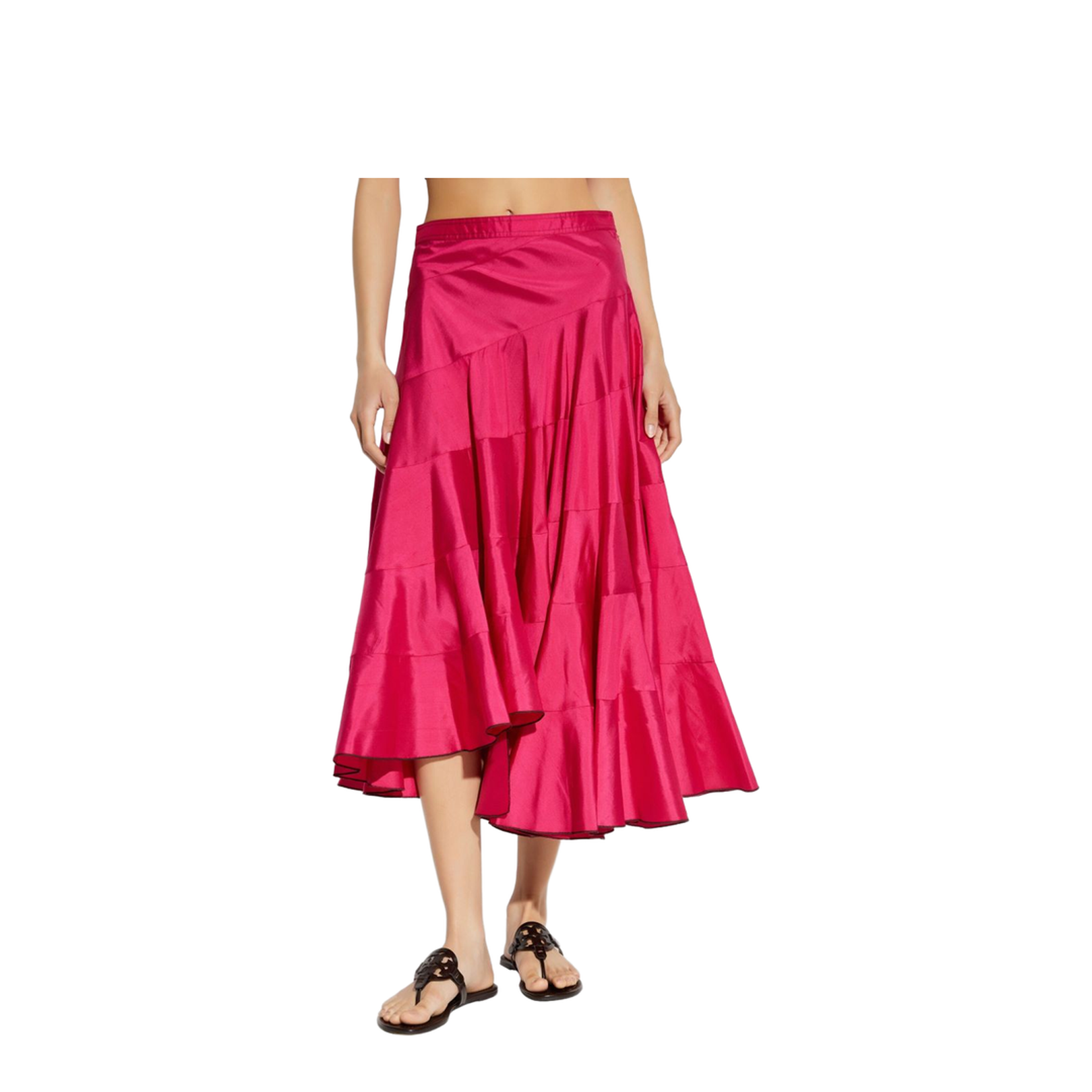 Silk Flared Midi Skirt - Image 4
