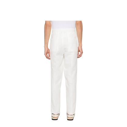 Linen Blend Drawstring Trousers - Image 5
