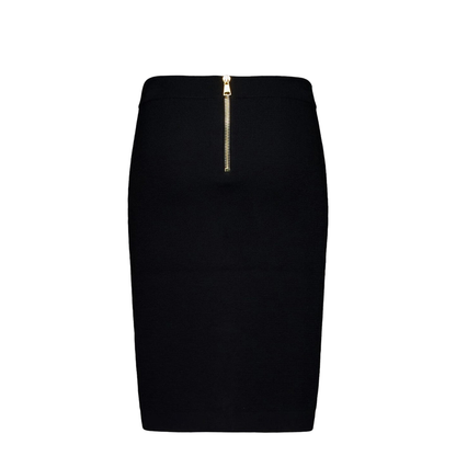 Black Tweed Pencil Skirt - Image 2
