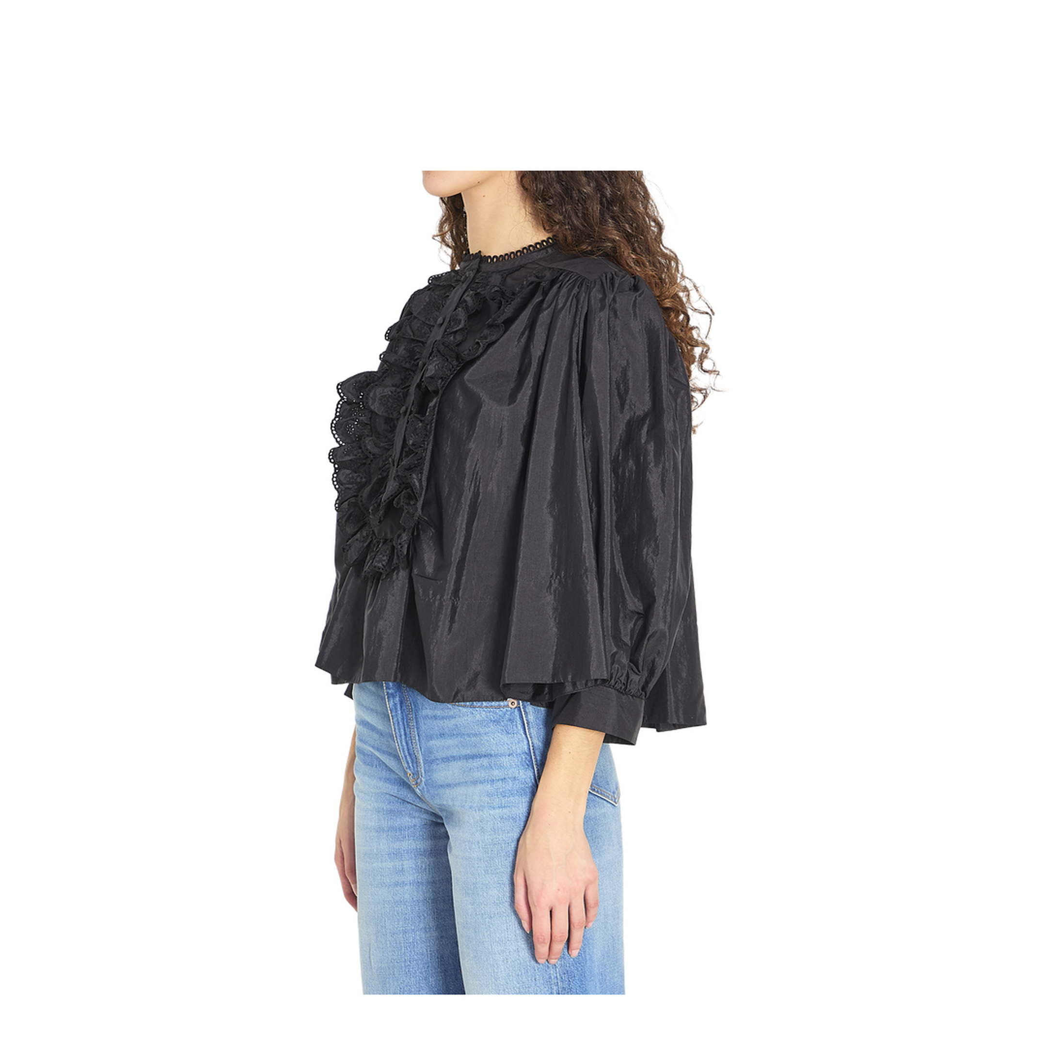 Gathered Ruffle Top in Technical Taffeta - Image 2