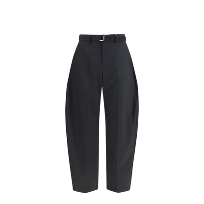 Wool Tailored Pants With Belt - Image 1