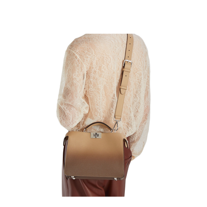 Peekaboo ISeeU Small Leather Shoulder Bags - Beige - Image 4