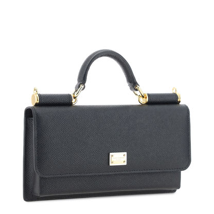 Micro Sicily UNI Calf Leather Clutch - Black - Image 2