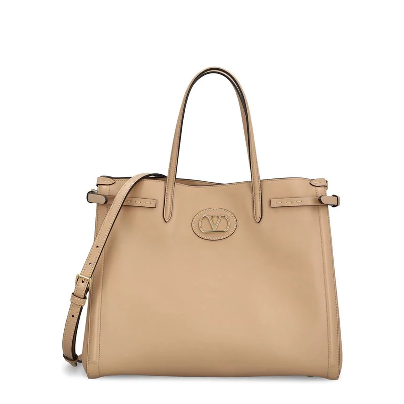 Antibes Medium Shopping Bags Leather Beige - Image 1