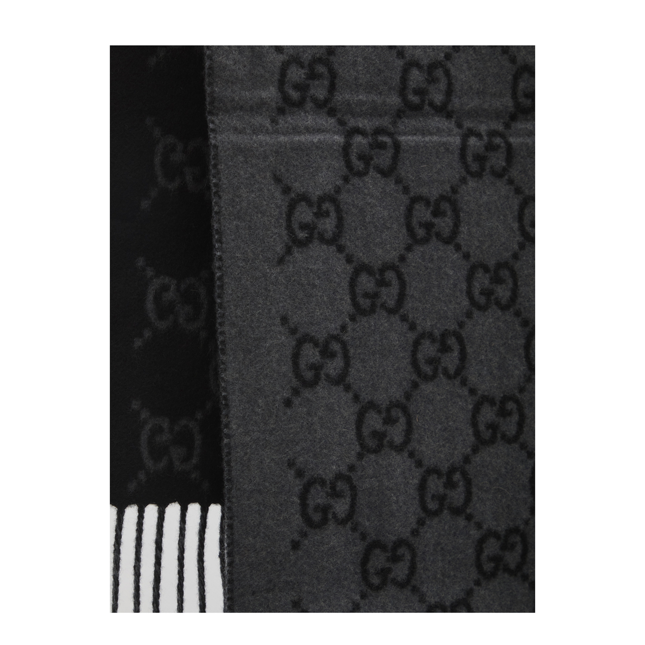 Cashmere Scarf in Dark Grey and Black - Image 2